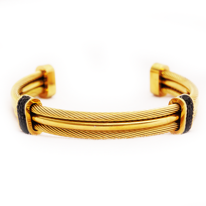 Men Women Stainless Steel Twisted Cable Adjustable Cuff Bangle Bracelet
