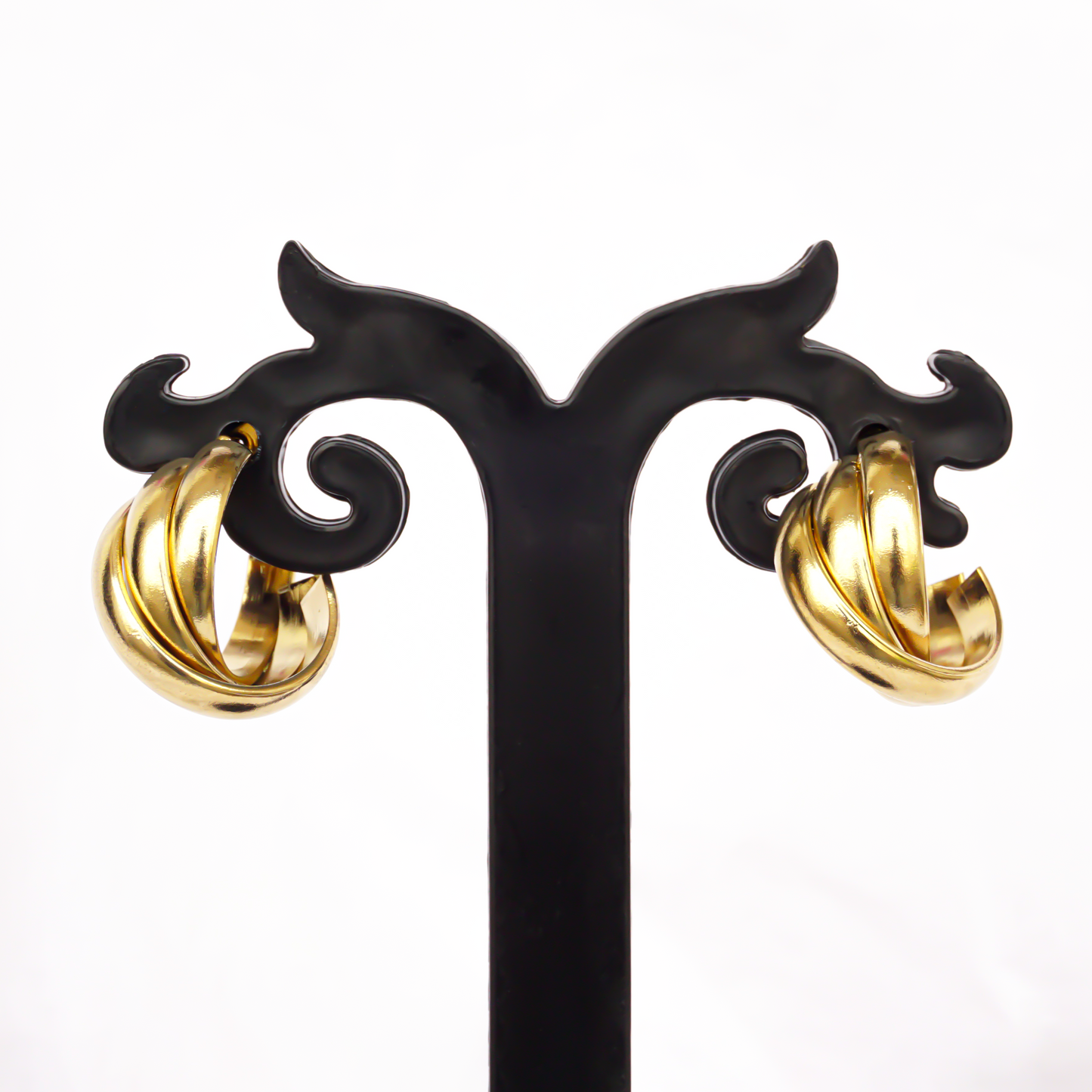 Golden Triple Layer Hoops