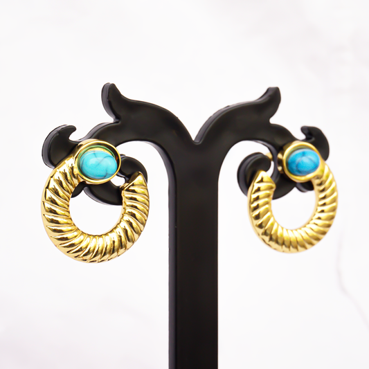 Gold Turquoise Earrings For Girls