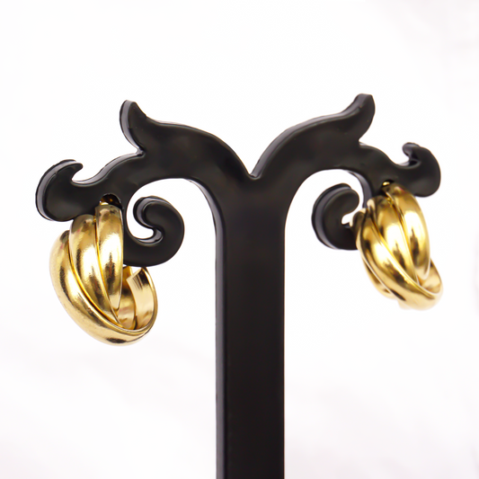 Golden Triple Layer Hoops
