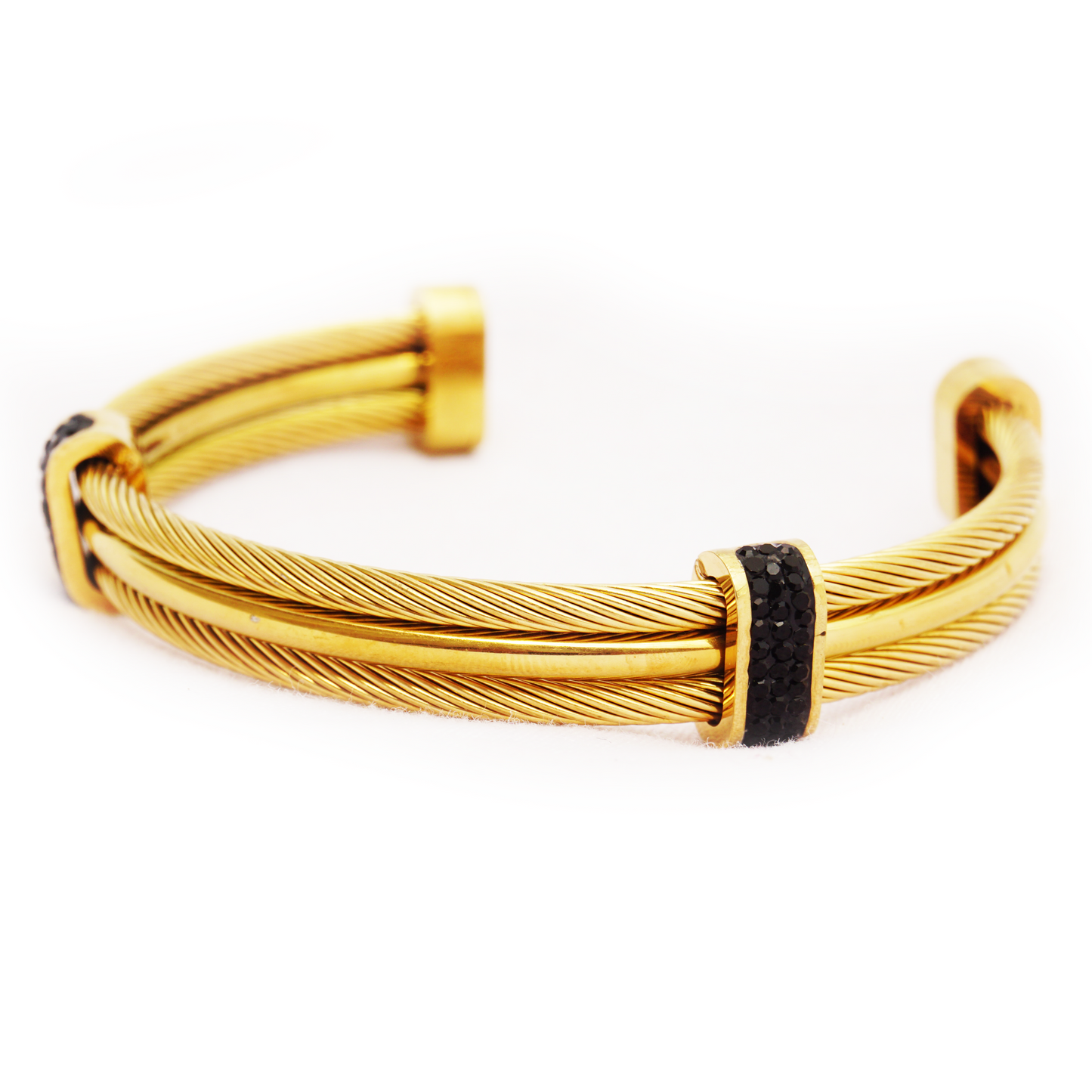 Men Women Stainless Steel Twisted Cable Adjustable Cuff Bangle Bracelet