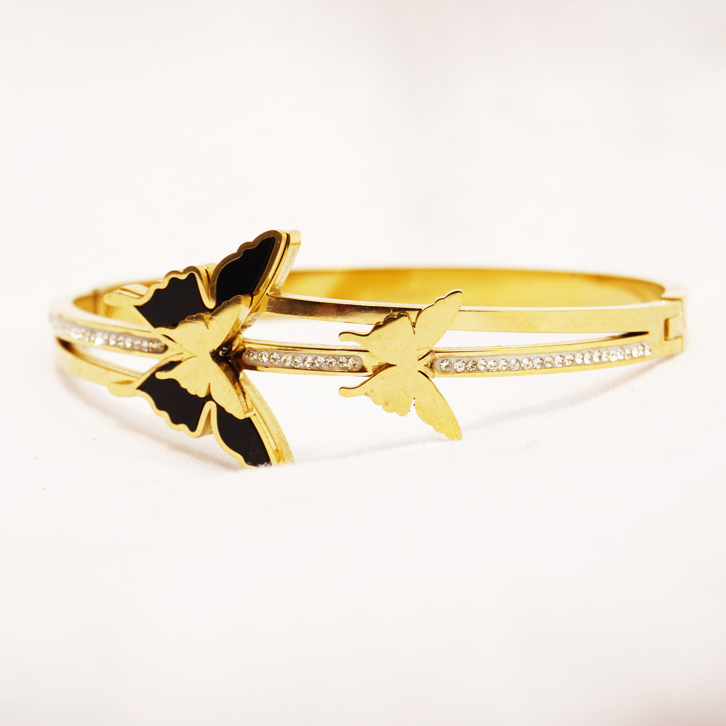 Double Butterfly Diamond Bangle