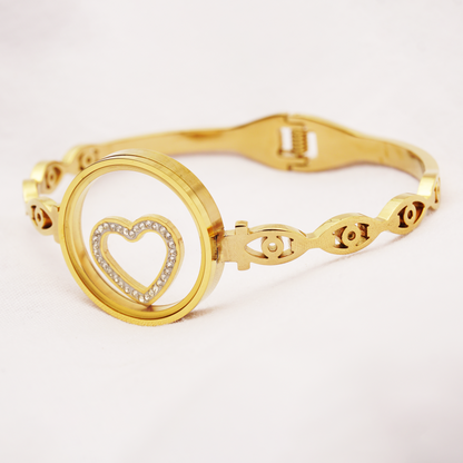 Love Heart Bracelet Heart Cuff Bangle