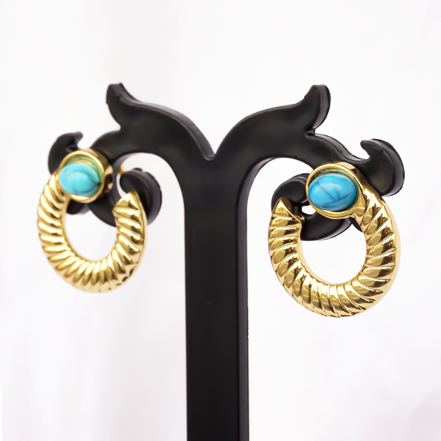 Gold Turquoise Earrings For Girls