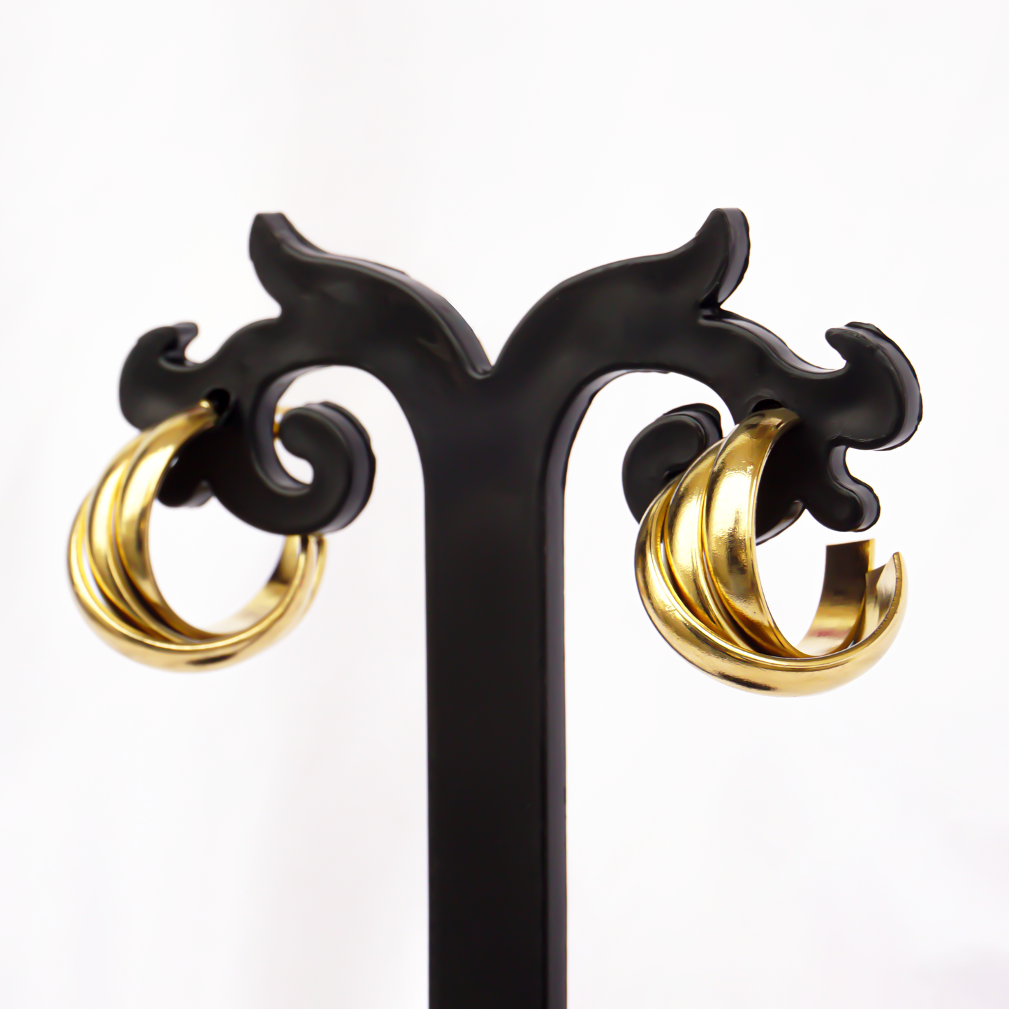 Golden Triple Layer Hoops