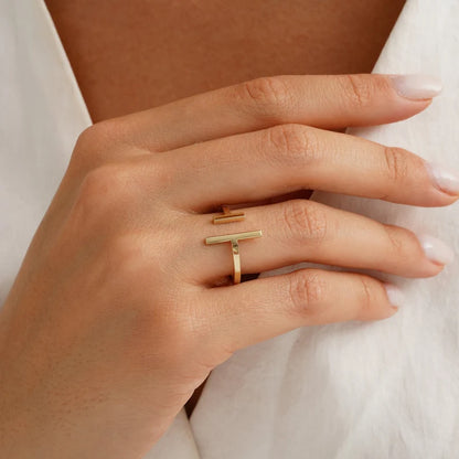 Open Gold Bar Ring