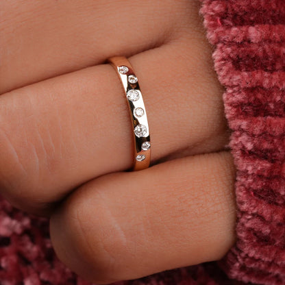Small Diamonds Round Wedding Band