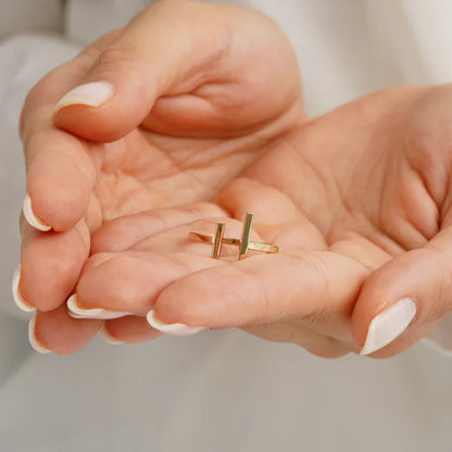 Open Gold Bar Ring