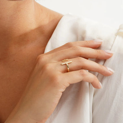 Open Gold Bar Ring
