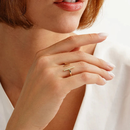 Open Gold Bar Ring