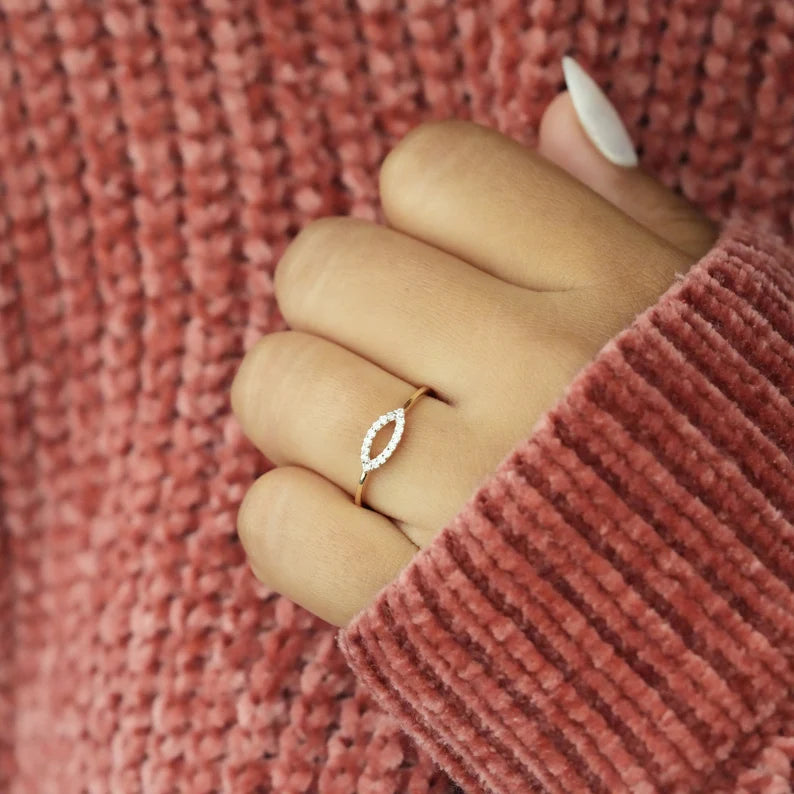 Minimal Evil Eye Ring Minimalist Third Eye Everyday Ring For Women