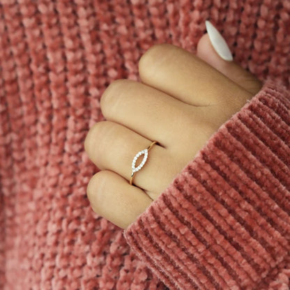 Minimal Evil Eye Ring Minimalist Third Eye Everyday Ring For Women
