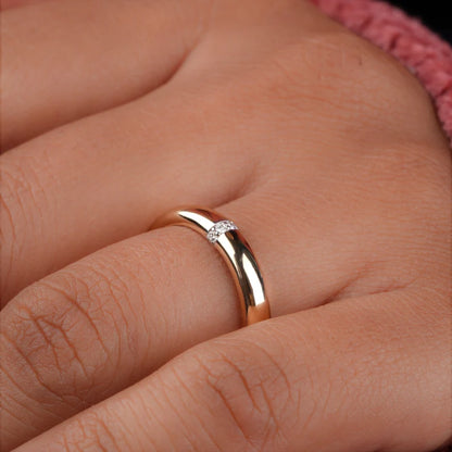 Dainty Bubble Ring Minimalist Line Dome Promise Ring