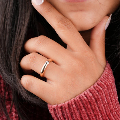 Dainty Bubble Ring Minimalist Line Dome Promise Ring
