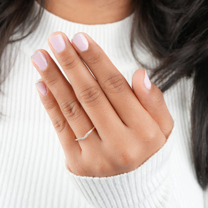 Yellow Gold Curved Wedding Band For Women