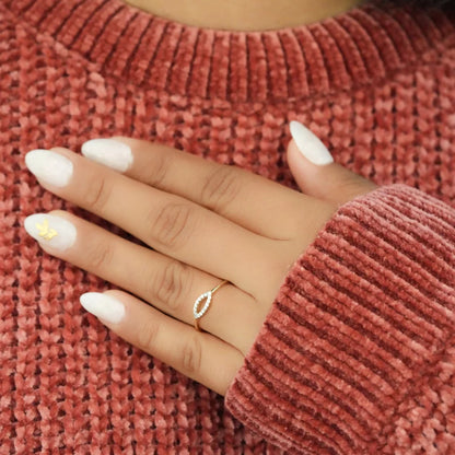 Minimal Evil Eye Ring Minimalist Third Eye Everyday Ring For Women