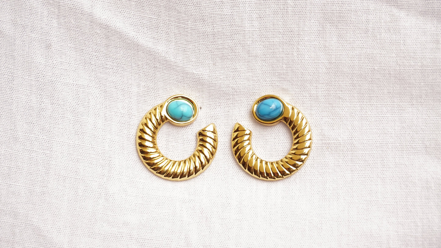 Gold Turquoise Earrings For Girls