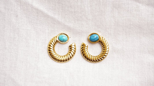 Gold Turquoise Earrings For Girls