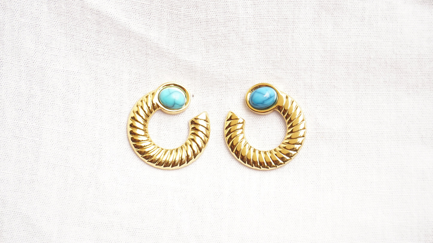 Gold Turquoise Earrings For Girls