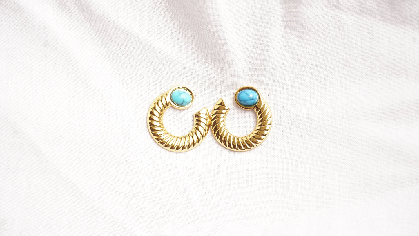 Gold Turquoise Earrings For Girls