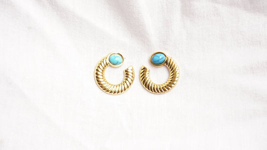 Gold Turquoise Earrings For Girls