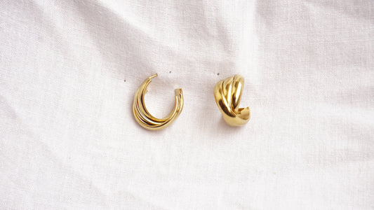 Golden Triple Layer Hoops