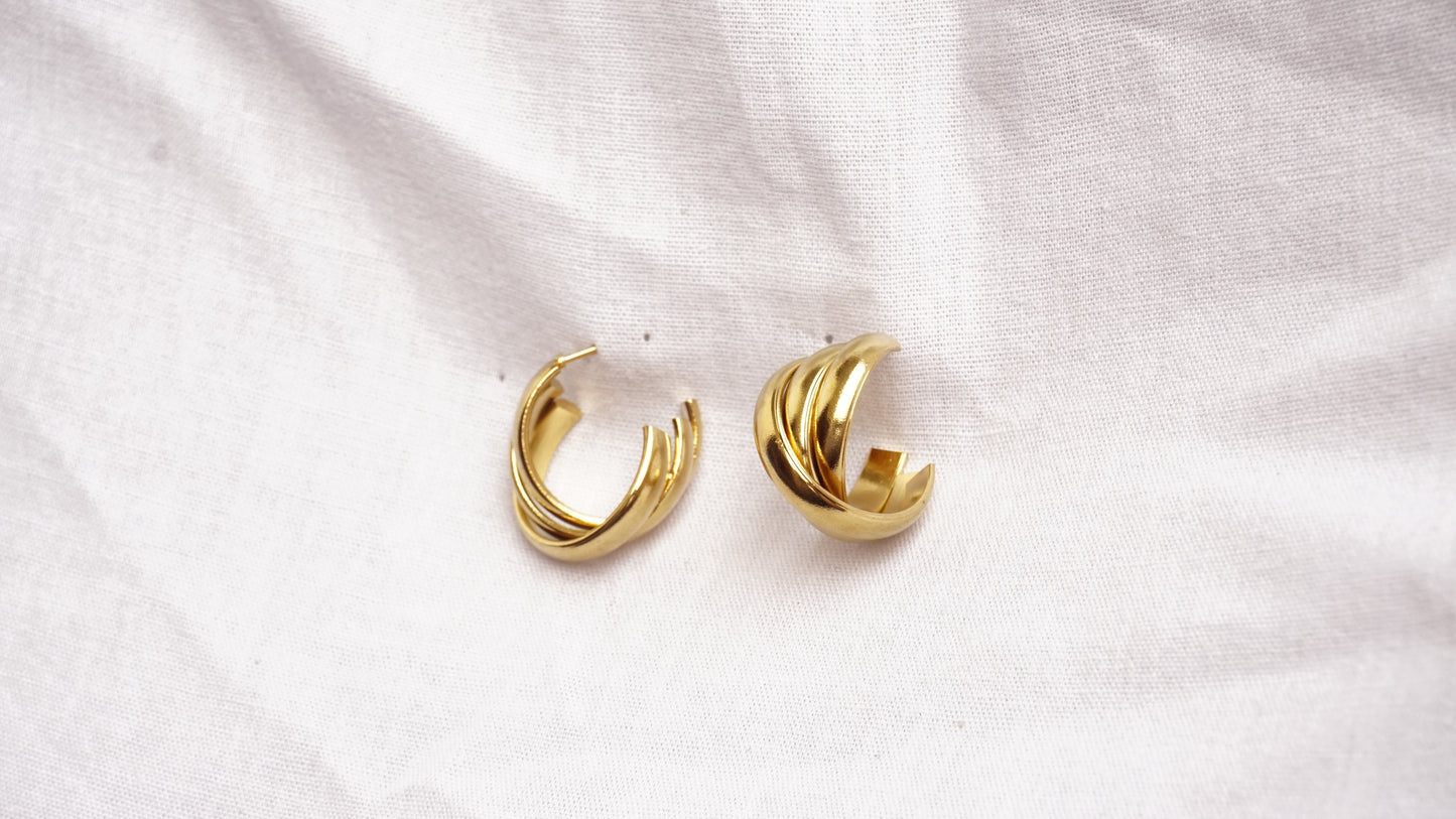 Golden Triple Layer Hoops