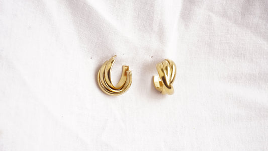 Golden Triple Layer Hoops