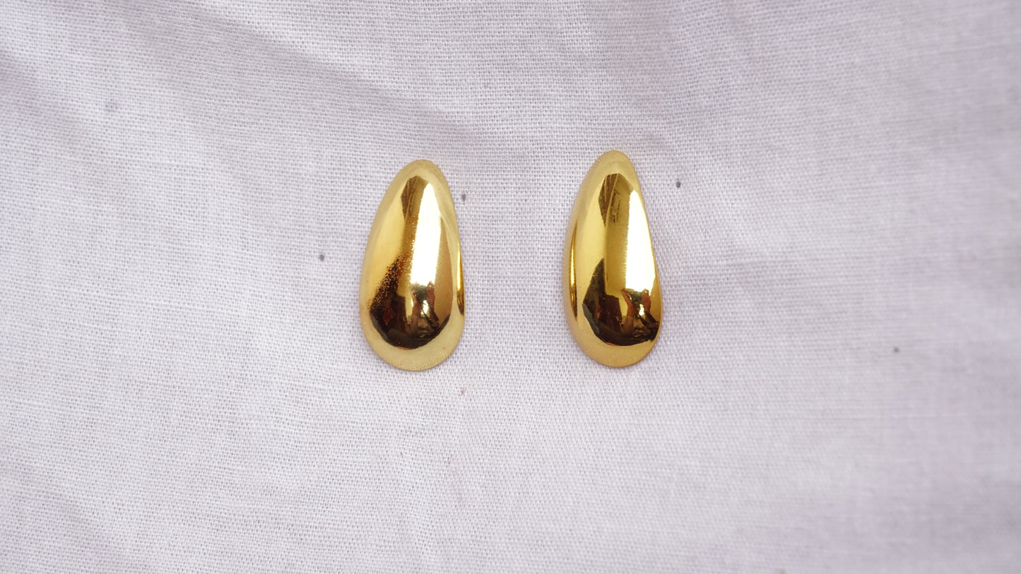 Golden Colour Water Drop Stud Earrings