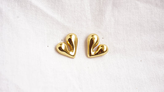 Puffy Heart Studs Earrings