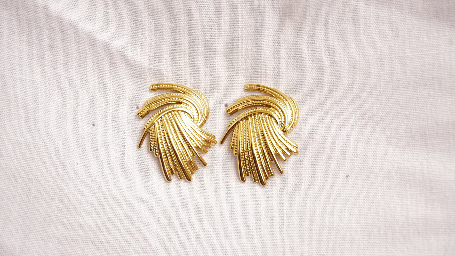 Korean bali Dainty Gold Hoop Earrings