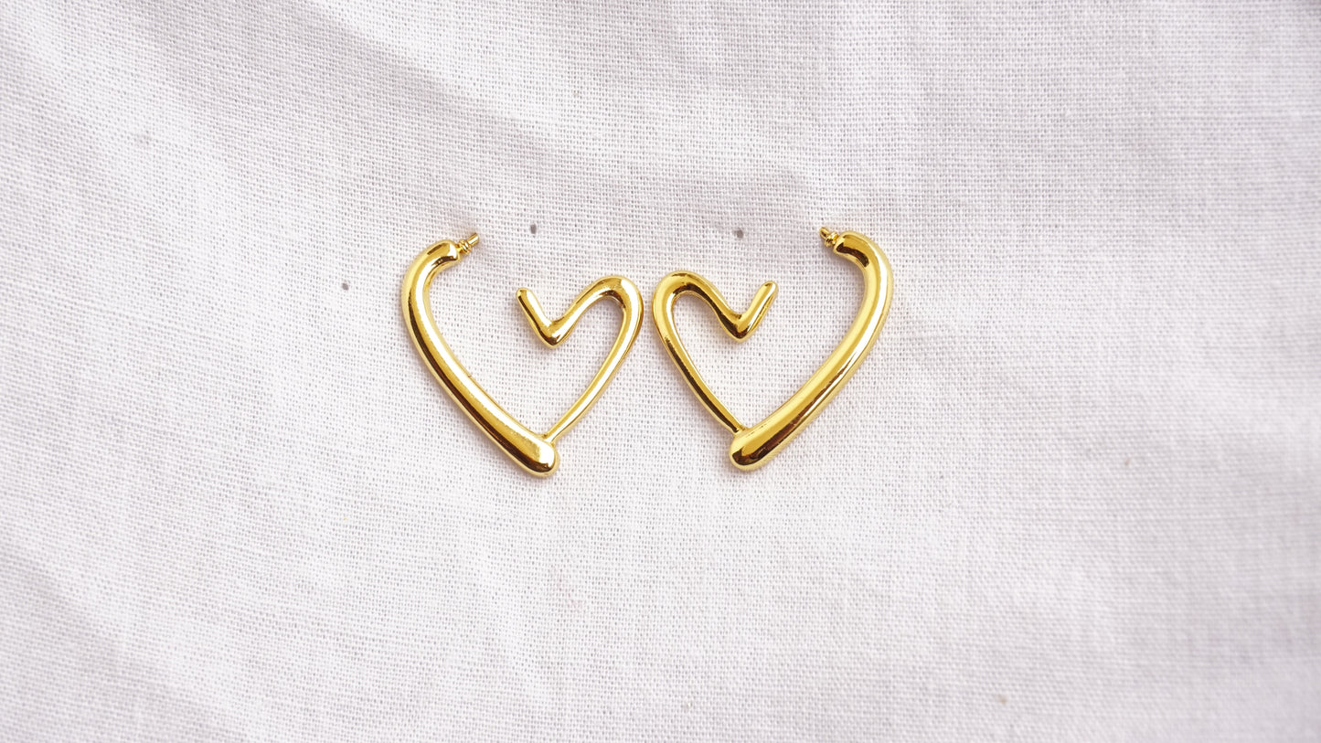 Anti Tarnish Heart Shaped Hoop Earring