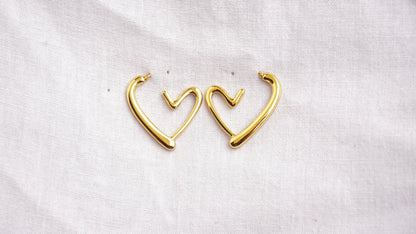 Anti Tarnish Heart Shaped Hoop Earring