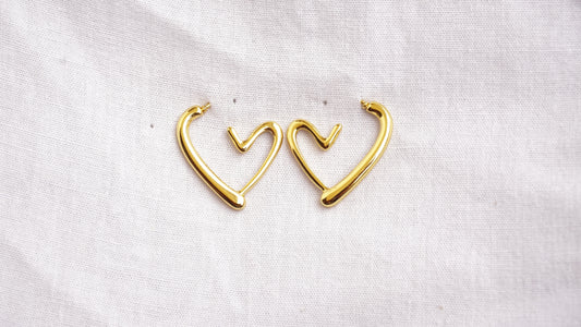 Anti Tarnish Heart Shaped Hoop Earring