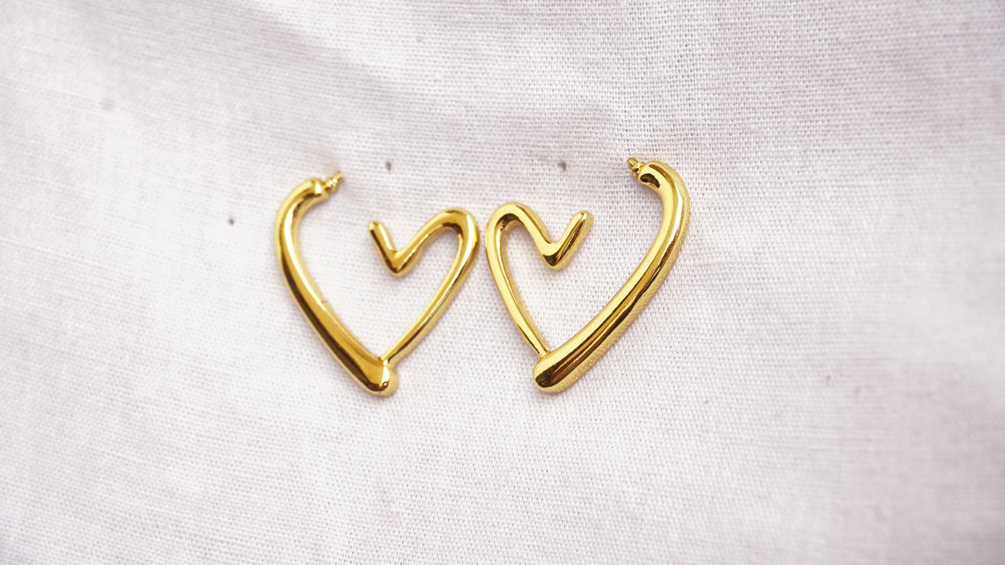 Anti Tarnish Heart Shaped Hoop Earring