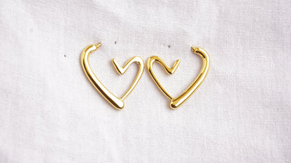 Anti Tarnish Heart Shaped Hoop Earring
