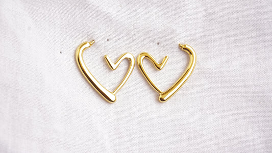 Anti Tarnish Heart Shaped Hoop Earring