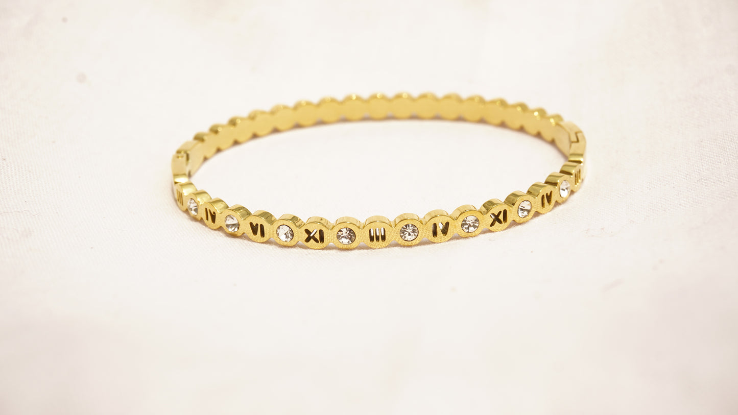 Roman Numerals Bangle Bracelet