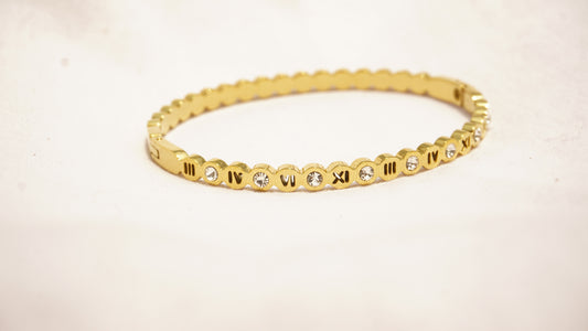 Roman Numerals Bangle Bracelet
