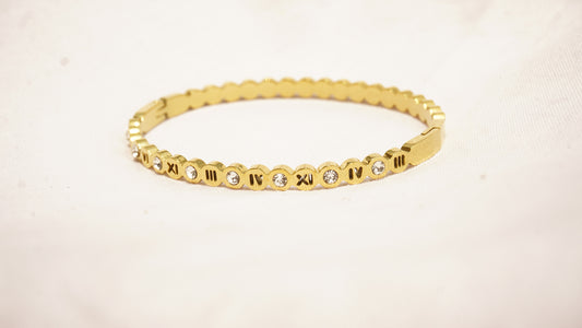 Roman Numerals Bangle Bracelet
