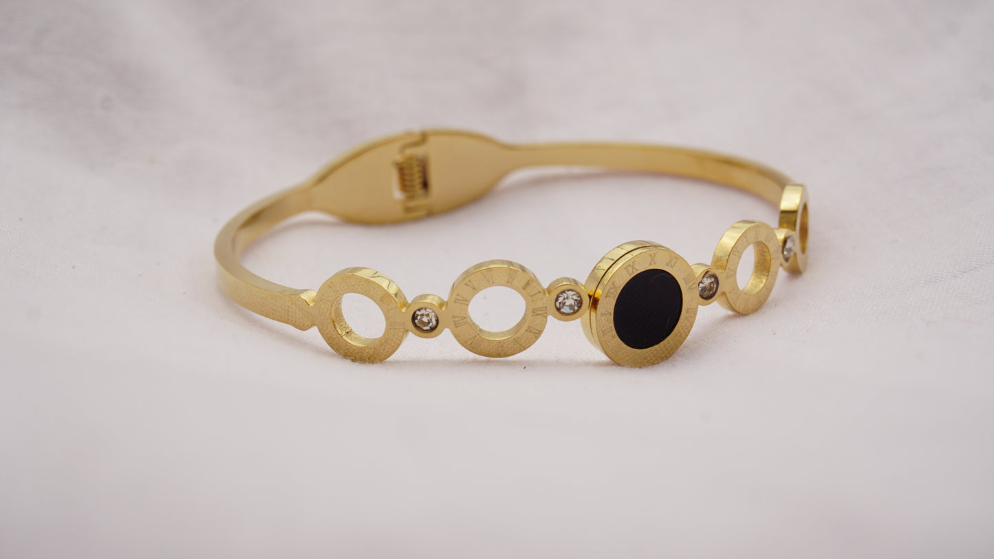 Black Clock Cubic Zirconia Bracelet