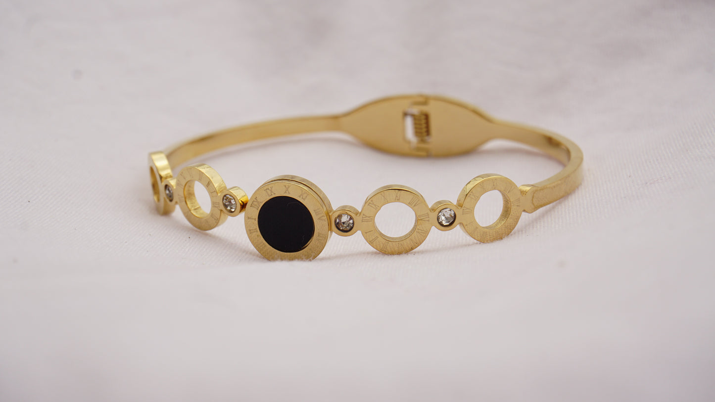 Black Clock Cubic Zirconia Bracelet