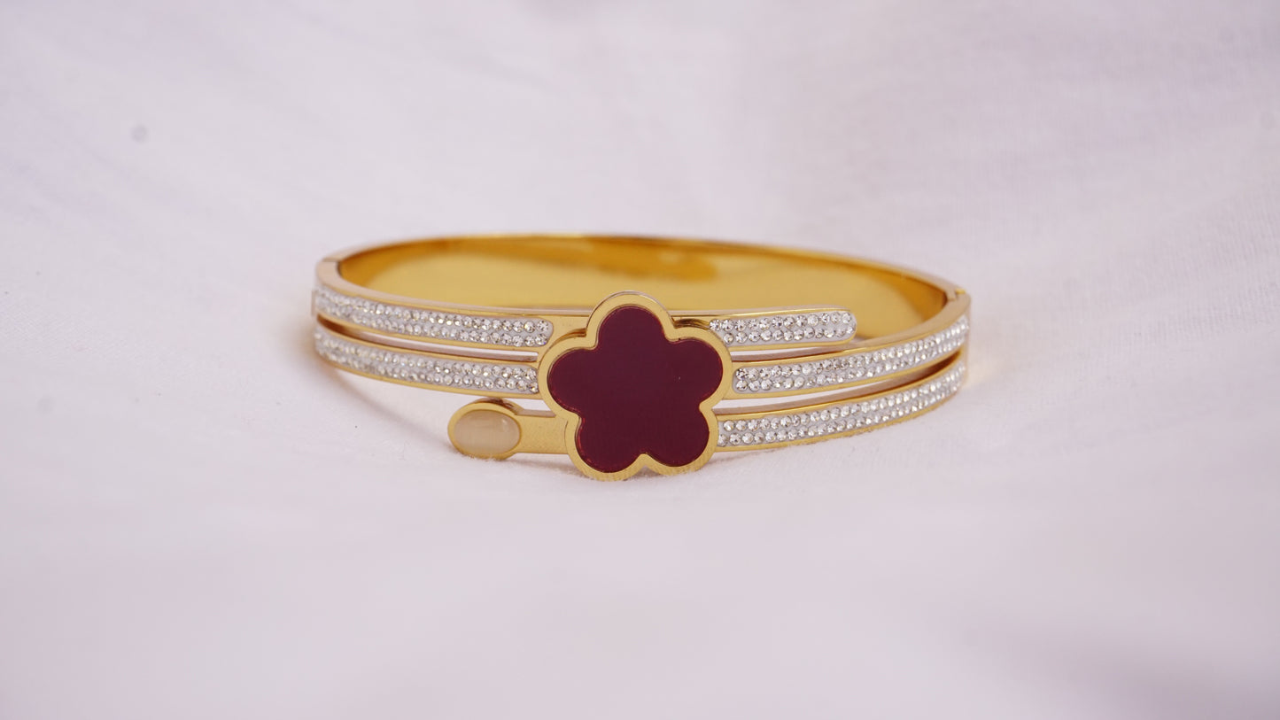 Stainless Steel Flower Bracelet