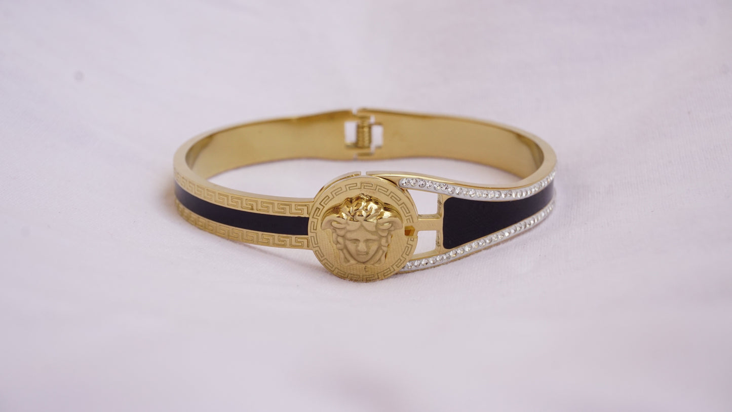 Solid Roman Inspired gold plated bracelet with Anti-Tarnish coating