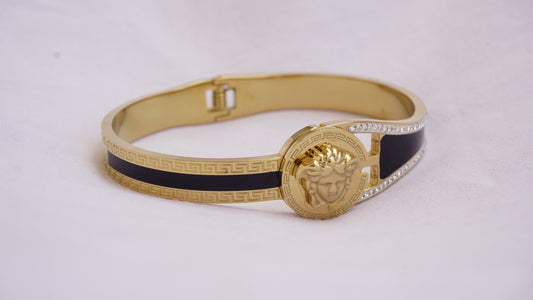 Solid Roman Inspired gold plated bracelet with Anti-Tarnish coating