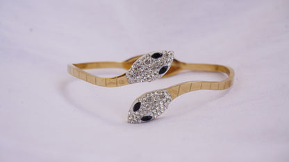 Snake Design Studded Bangle-Style Bracelet for Women