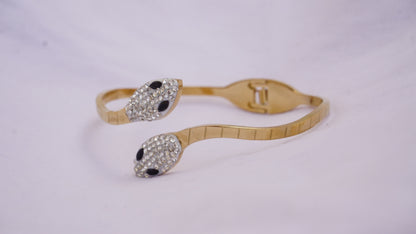 Snake Design Studded Bangle-Style Bracelet for Women