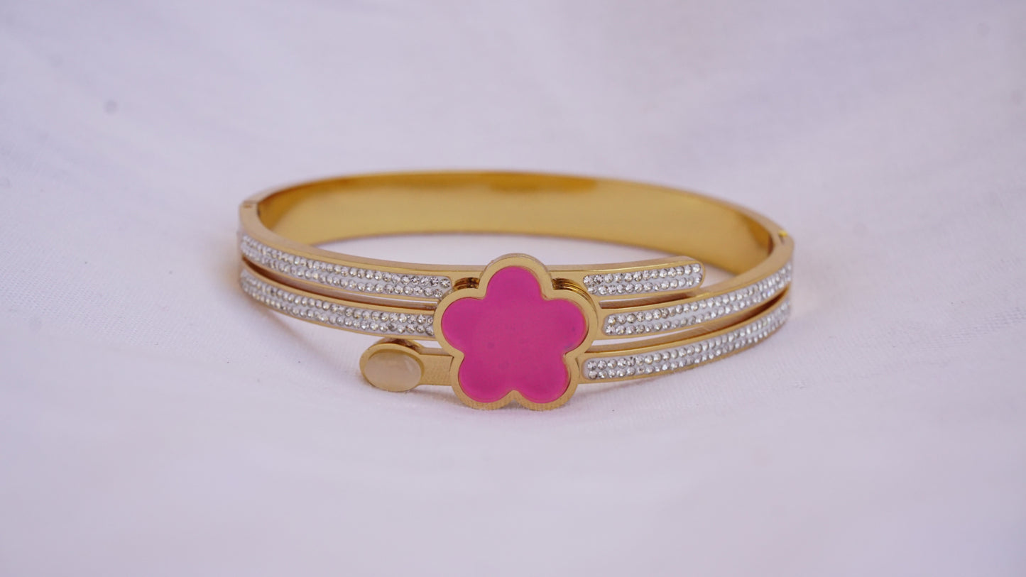 Stainless Steel Flower Bracelet