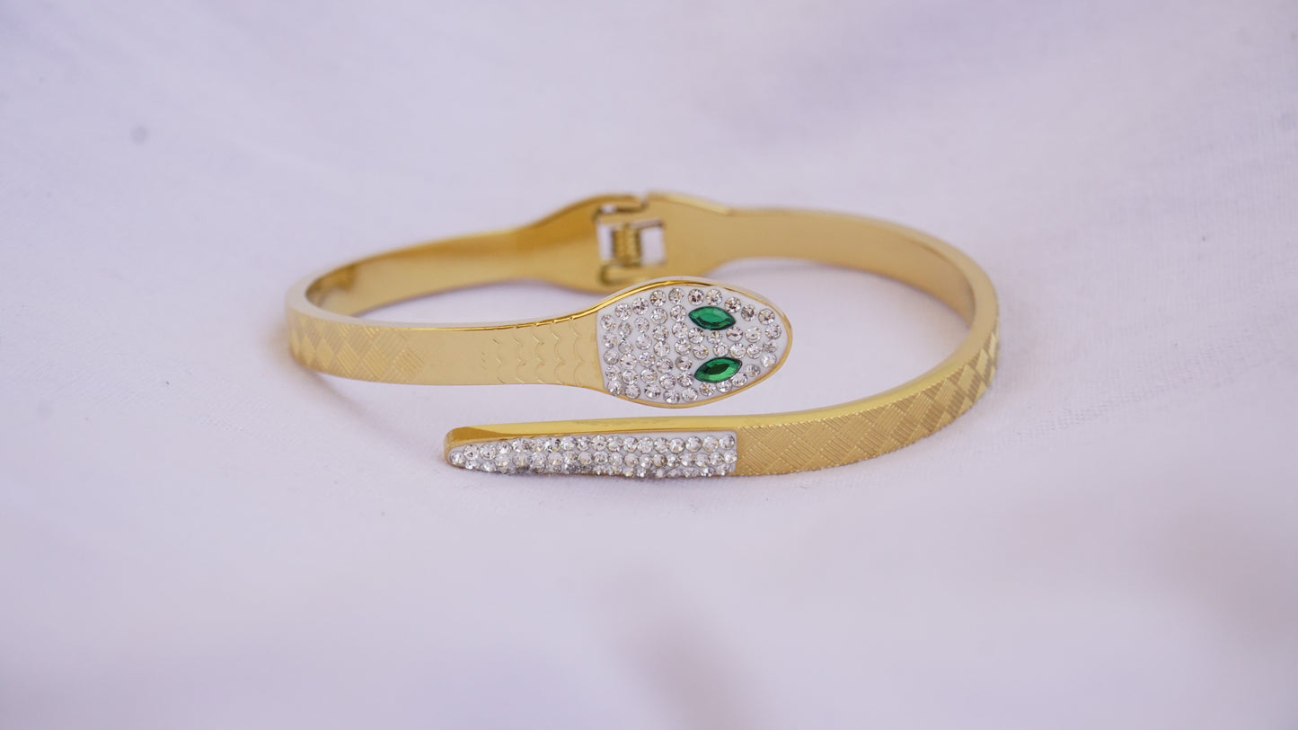 Snake Design Studded Bangle-Style Bracelet