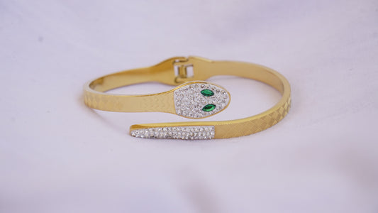 Snake Design Studded Bangle-Style Bracelet